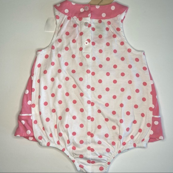 First Impression Pink & White Polka dot Dress 6-9M - Picture 4 of 5
